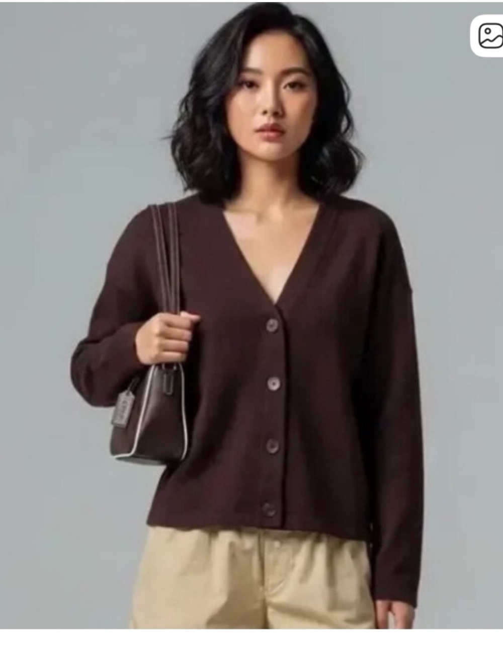 Spanx Air Essentials Cardigan Sweater Truffle Brown Size Small